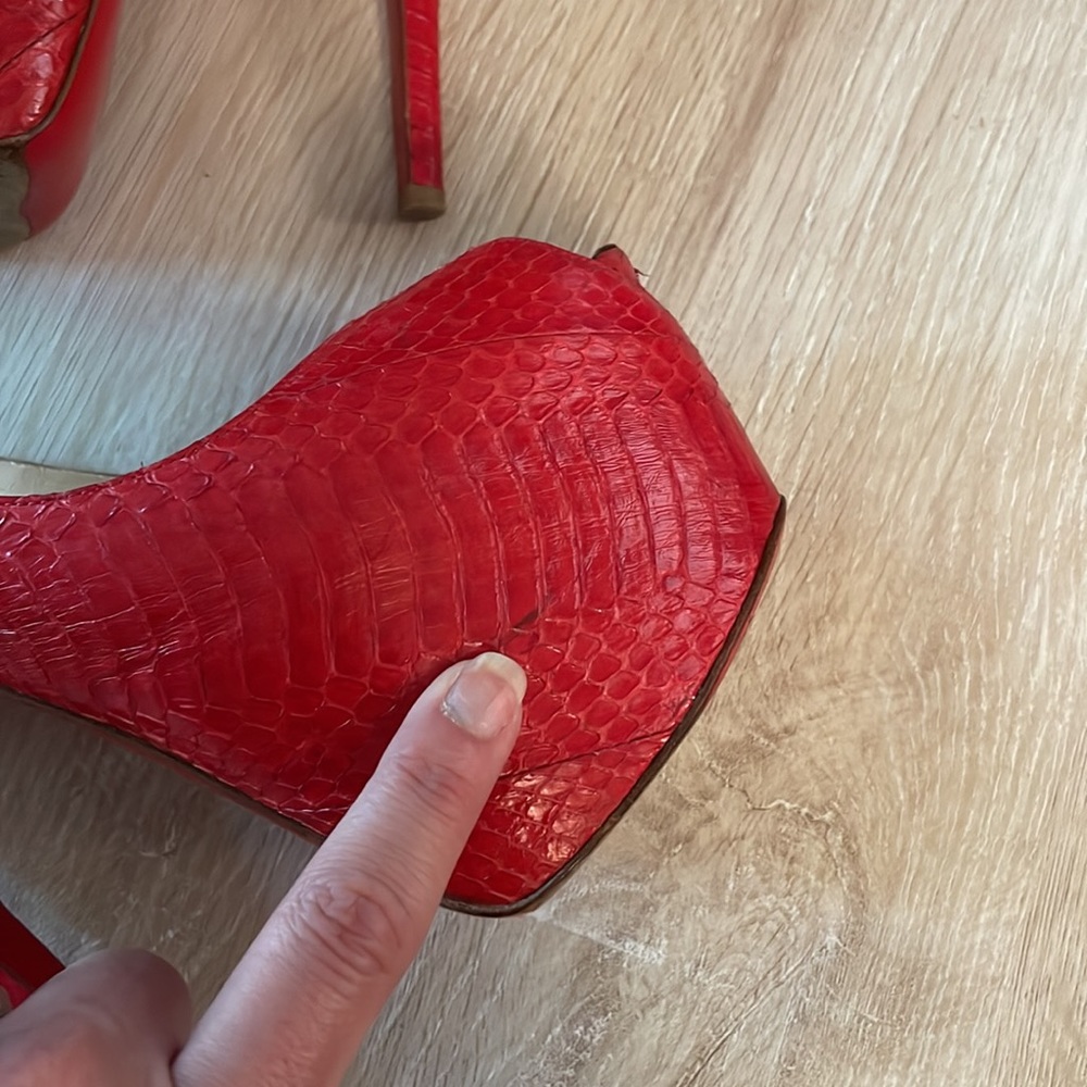 Louboutin Highness 160MM Red Python - 37.5 - Picture 9 of 12